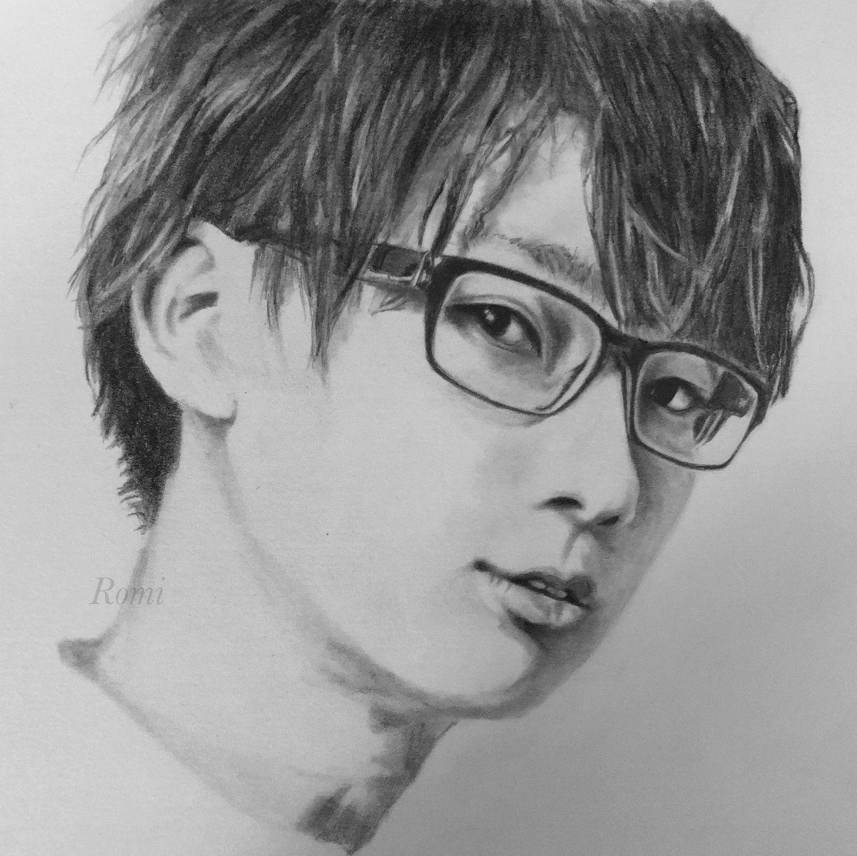 ロミ 江口さん お誕生日おめでとうございます 江口拓也生誕祭 江口拓也誕生祭 模写 イラスト 鉛筆画