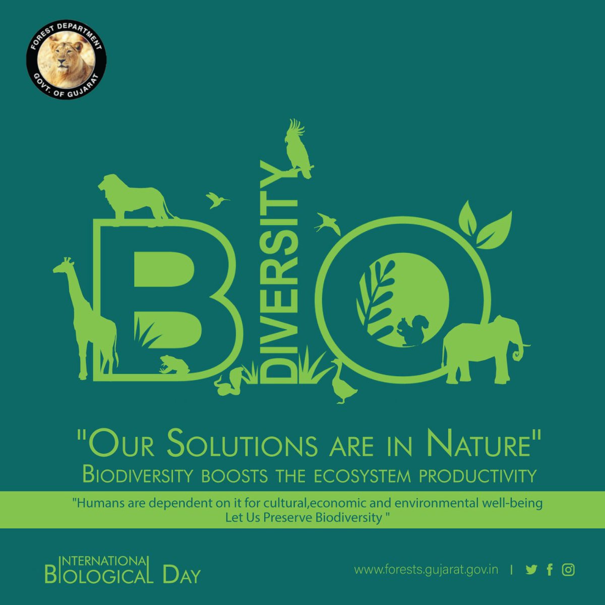 Biodiversity remains the answer to a number of sustainable development challenges that we all face.
#BiodiversityDay is celebrated every year on 22nd May to spread awareness &amp; increase understanding related to #Biodiversity &amp; its conservation.
#InternationalBiodiversityDay