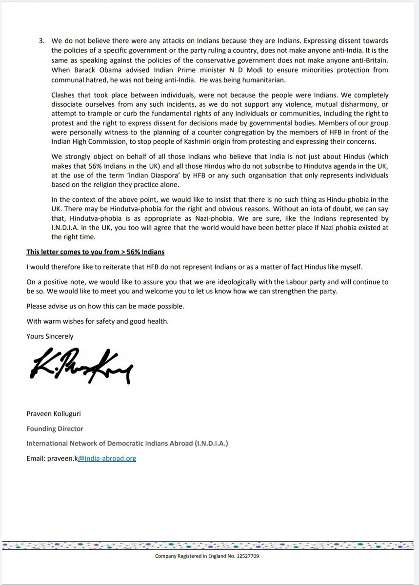 Letter to Sir <a href="/Keir_Starmer/">Keir Starmer</a> on behalf of Indians who believe in a secular, democratic India, to raise concerns over the manipulative claim by the Hindu Forum of Britain as an organisation representing all Indians india-abroad.org/our-letter-to-…
