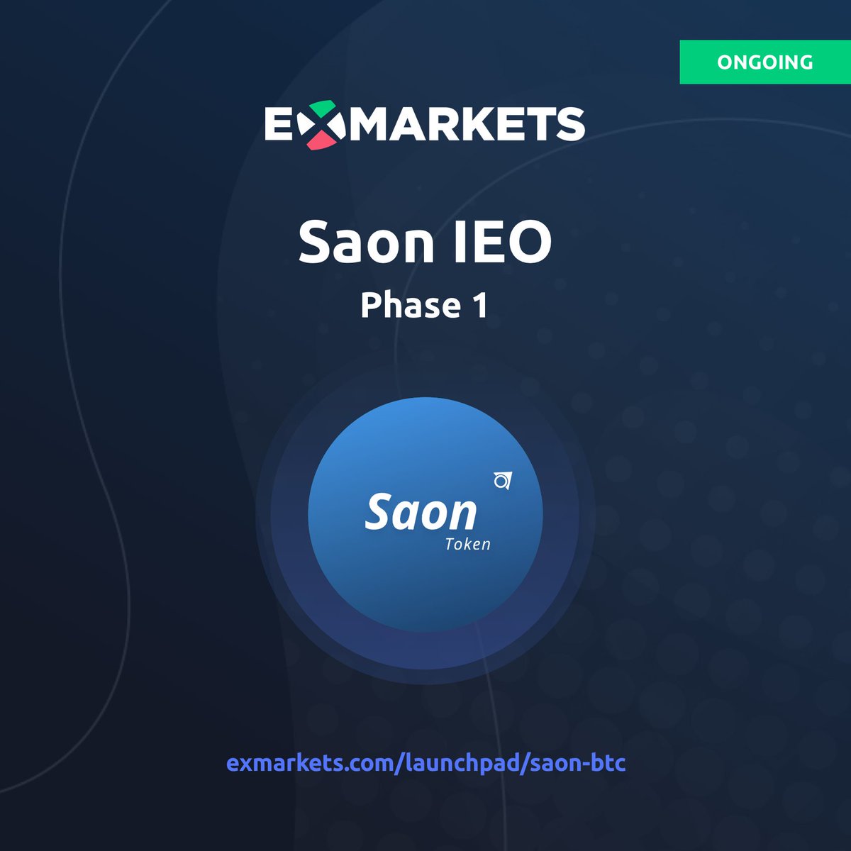 ex_markets's tweet photo. SAON Token-sale is Ongoing on #Launchpad!
Saon - Cryptocurrency backed stable-coin and mining operation!
Token-sale info:
🔹 Price: 0.0225 $ 
🔹 Bonus: 10 %
🔹 Token-sale: https://t.co/UyNFea5GrF
#Saon #IEO #Tokensale #CryptoNews https://t.co/AgxhckCVas