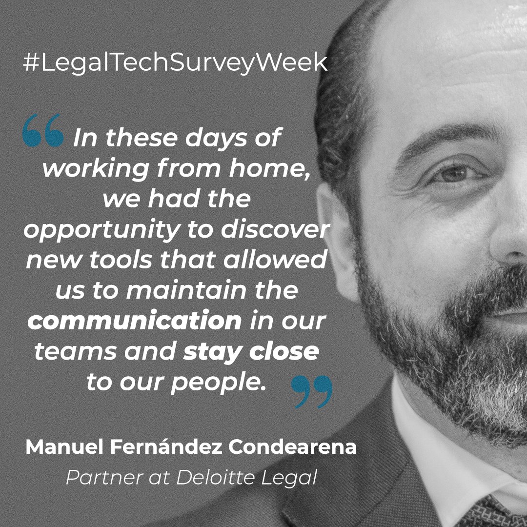Glegaltechhub's tweet image. These are some results from our #LegaltechSurveyWeek on communication &amp;amp; organization tools. Today, Manuel Fernández, Partner at Deloitte Legal , shares his ‘best software’ for teleworking. @Deloitte_ES #GlobalLegalTechHub #legaltech #digitaltransformation #technology #innovation