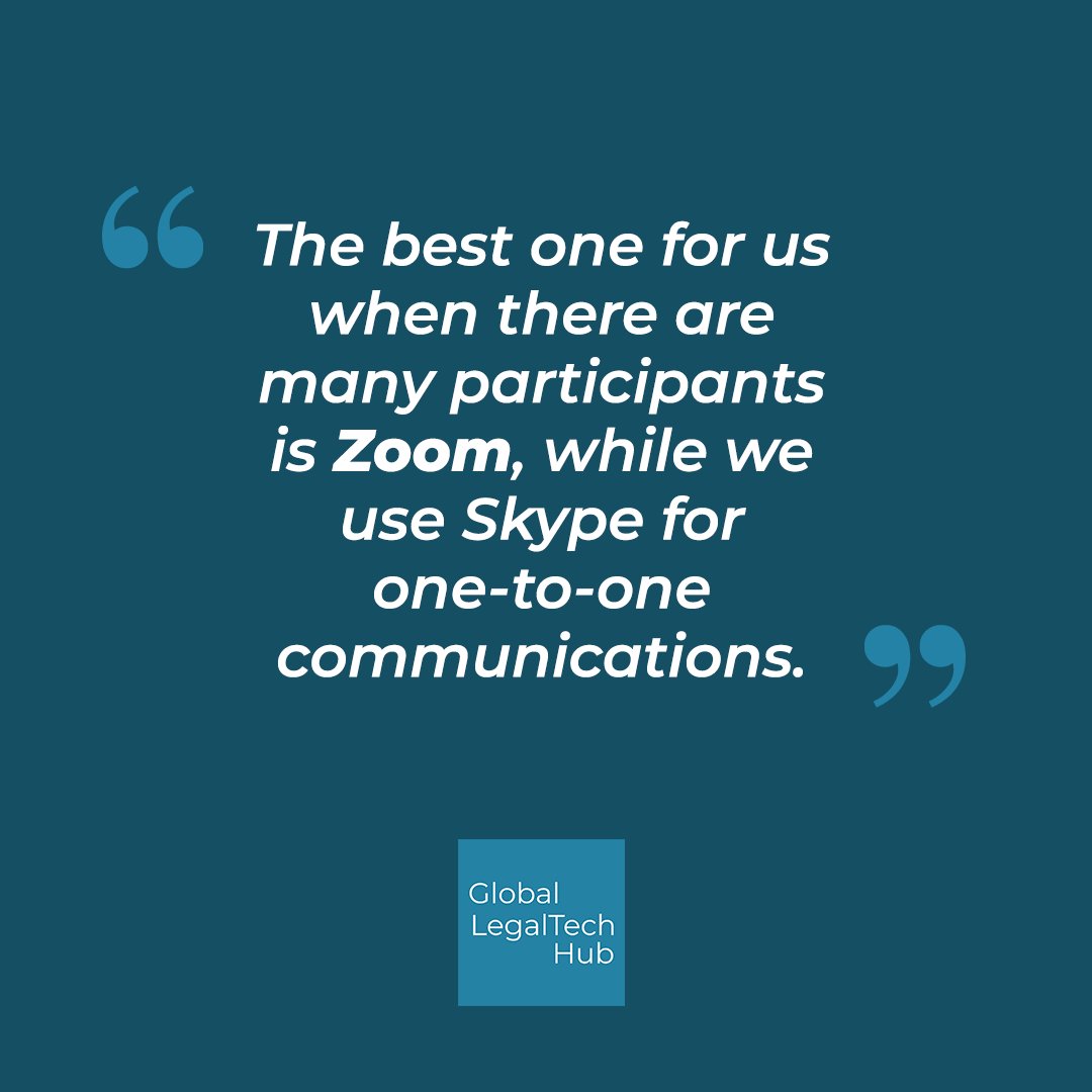 Glegaltechhub's tweet image. These are some results from our #LegaltechSurveyWeek on communication &amp;amp; organization tools. Today, Manuel Fernández, Partner at Deloitte Legal , shares his ‘best software’ for teleworking. @Deloitte_ES #GlobalLegalTechHub #legaltech #digitaltransformation #technology #innovation