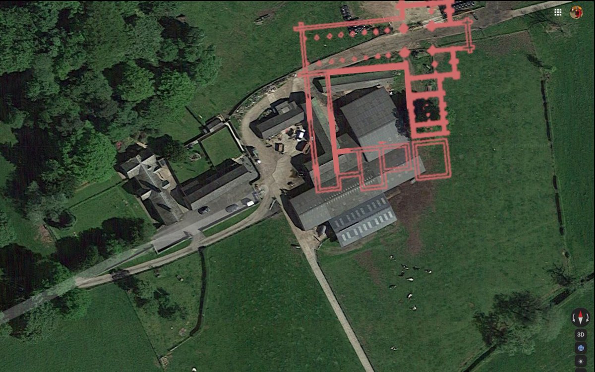 Dieulacres was also Cistercian, moved from Poulton, Cheshire 1214, and although more than twice as wealthy as Croxden (diss. 20 Oct 1539), it doesn't look as interesting plan-wise. Regardless all that's left is the lower parts of the two crossing piers, nice busy 13thc mouldings.