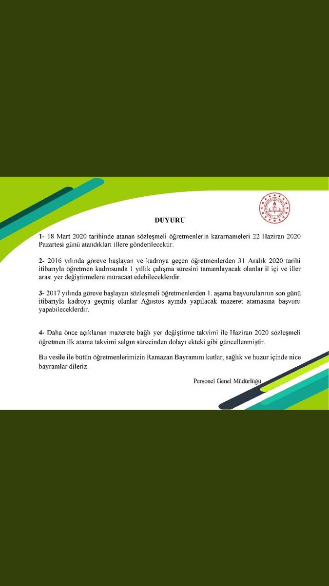 #22Haziran
Arkadaslar bizler en gec 1 Haziran bekliyorduk. Geriye dönük özlük haklarımız da verilmeyecek. Ama olsun. Şükürler olsun ki net bir tarih belli artik. 

VE BAŞARDIK.
HEP BERABER BAŞARDIK. 💕