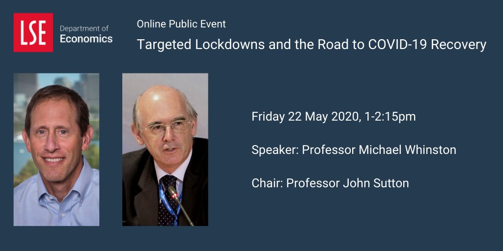 We're live with Michael Whinston and John Sutton! Tune in on our Facebook page: bit.ly/3bUh5nV #LSECOVID19