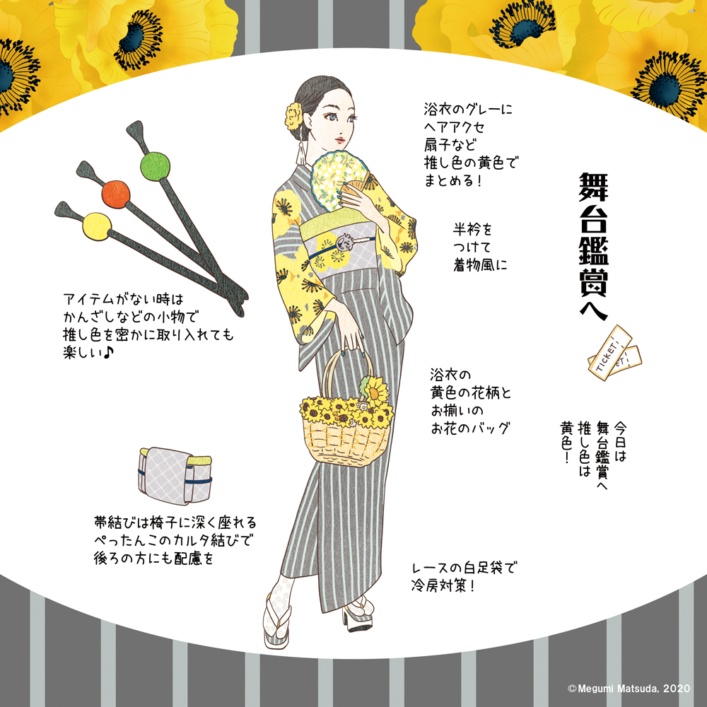 松田恵美 本 きもの番長ことはじめ オシャレのatoz 発売中 浴衣で純喫茶巡り 今はお家ですが イラストで気分だけでも楽しいんでもらえると嬉しいです 純喫茶のお目当てのクリームソーダのサクランボウにあわせて ピアスもサクランボウです