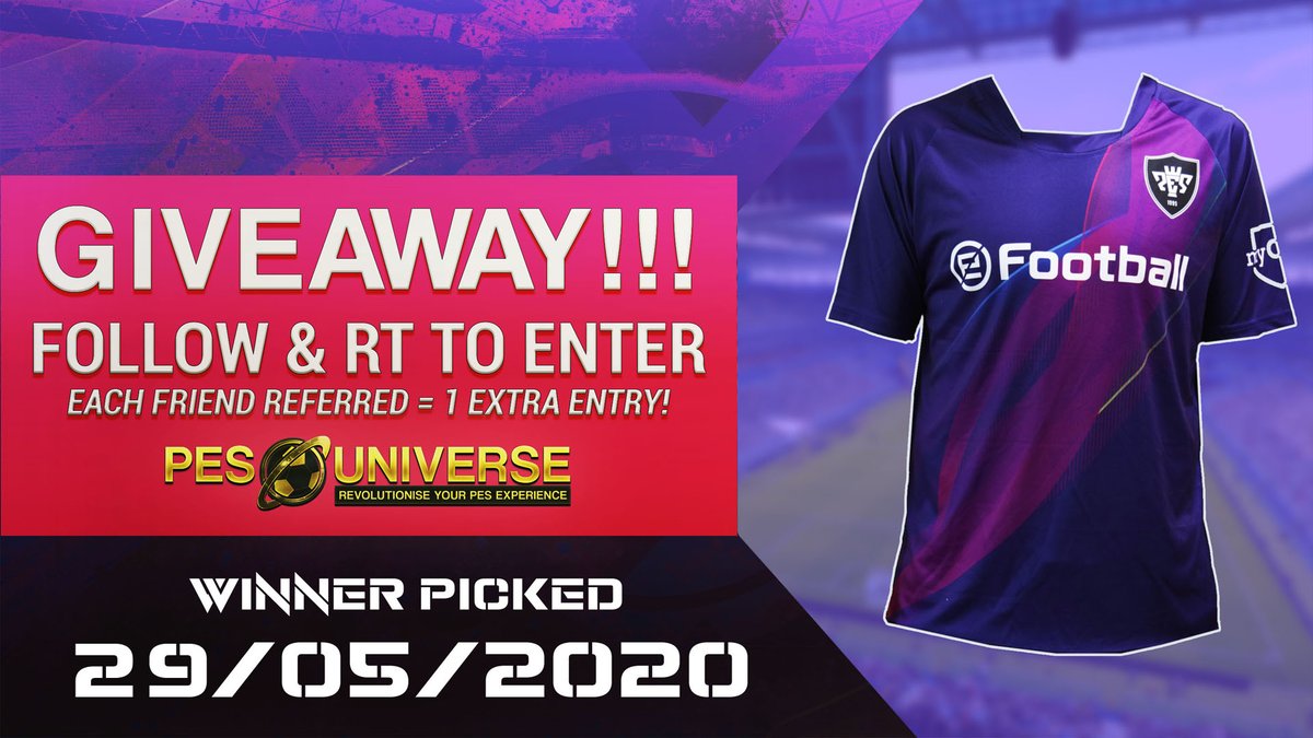 PesUniverse's tweet photo. We are kicking off the weekend with an #eFootballPES2020 shirt #GIVEAWAY and all you have to do to enter is:

🤟 FOLLOW @PesUniverse 
💕LIKE

Thank @officialpes @KonamiUK ‼️ https://t.co/D0LXkV9Kt8