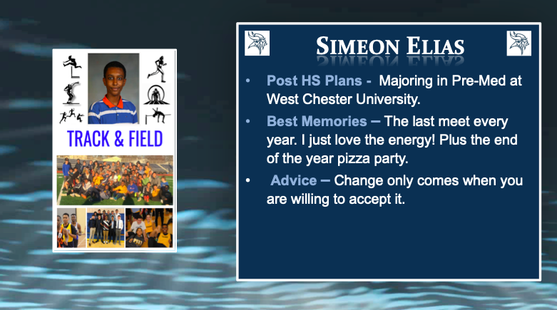 Week 5/#14 - Senior Spring Athlete Spotlights! Each day we honor our Vikings who lost the chance to play out their Senior seasons on the field, track &amp; water. Today we continue with Boys Track &amp; Simeon Elias! Next year Simeon will continue his education <a href="/WCUofPA/">West Chester University</a>