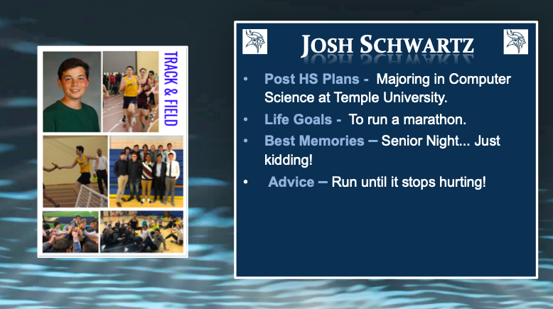 Week 5/#16 - Senior Spring Athlete Spotlights! Each day we honor our Vikings who lost the chance to play out their Senior seasons on the field, track &amp; water. Today we continue with Boys Track &amp; Josh Schwartz! Next year Josh will continue his education <a href="/TempleUniv/">Temple University</a>