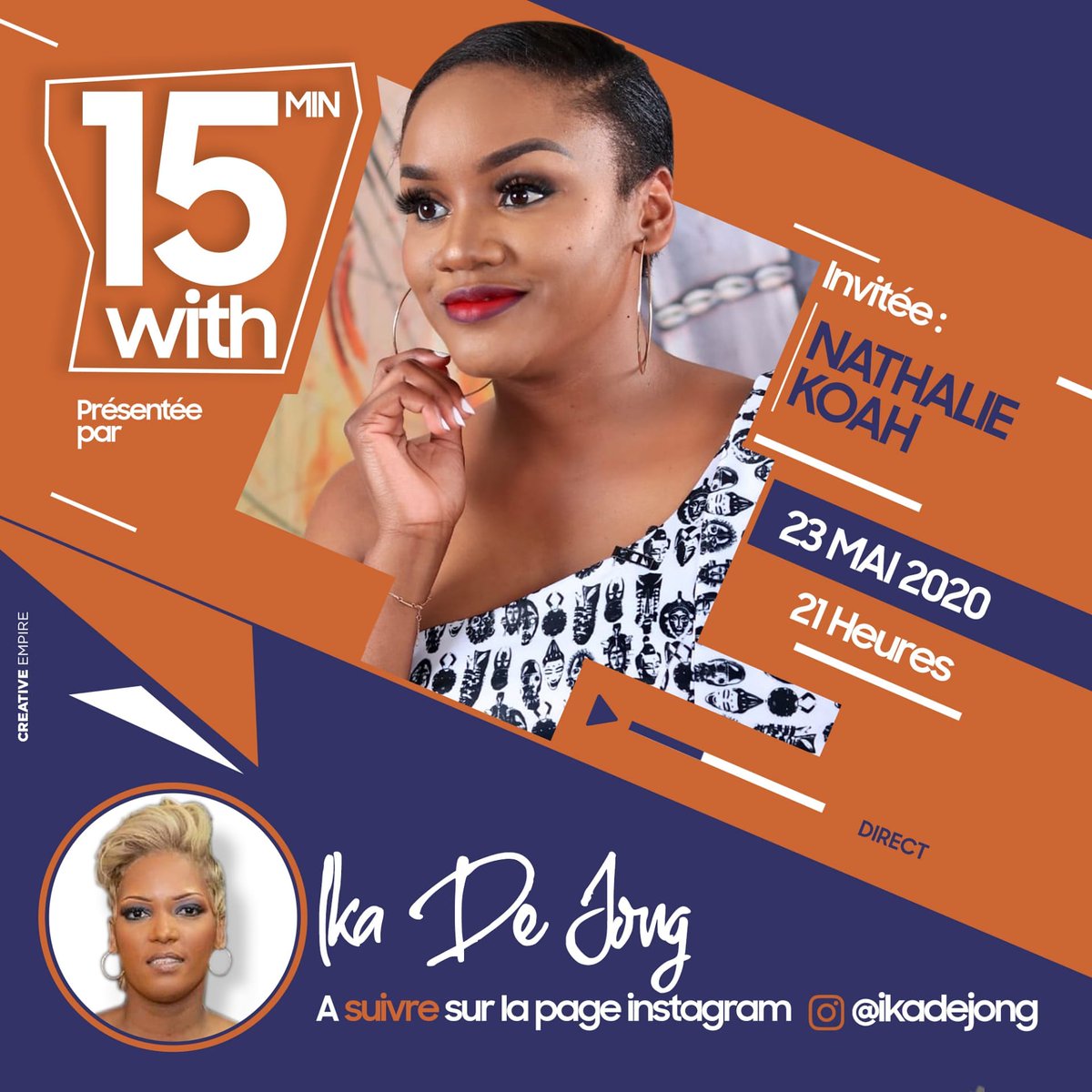 ikadejong's tweet photo. 🚨🚨🚨🚨🚨🚨🚨🚨
#BREAKINGNEWS
SAMEDI SOIR MME  @nathaliekoahof1 #NATHALIEKOAH NOUS FAIT L' HONNEUR DE  REPONDRE AUX QUESTIONS D' #IKADEJONG !!!
CONNECTEZ VOUS SUR MON #INSTADIRECT À #21H!!!! 20H HEURE EN AFRIQUE!!!!
ENVOYEZ VOS QUESTIONS ICI!!!!
15 MIN DE QUESTIONS↔️ REPONSES https://t.co/NvSaYt40iT