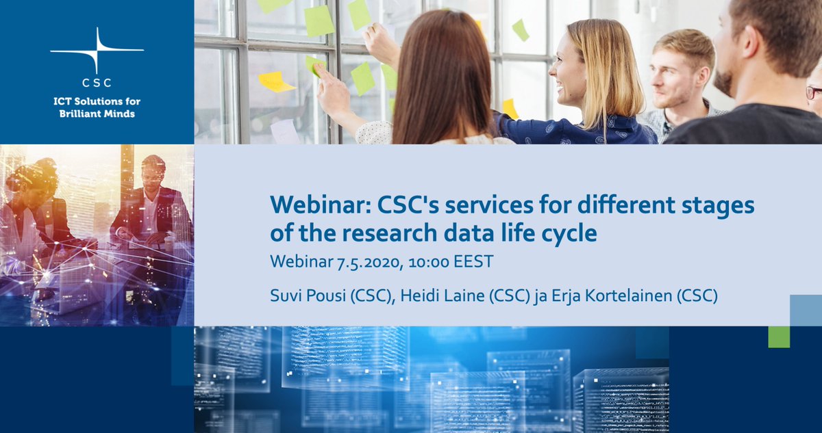 CoursesAtCSC's tweet image. The webinar on CSC's services for different stages of the research data life cycle is now viewable on YouTube.
youtu.be/oZzPcJp5rr4 #CSCfiWebinars @CSCfi