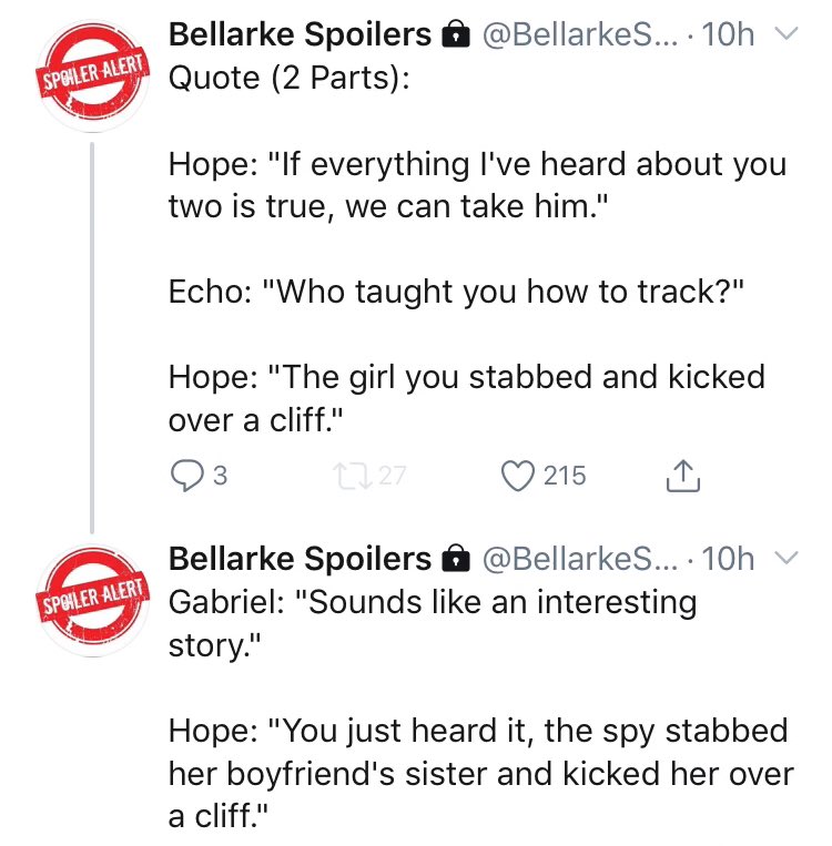 BELLARKESPOILED TWEETS FOR THOSE WHO MISSED IT