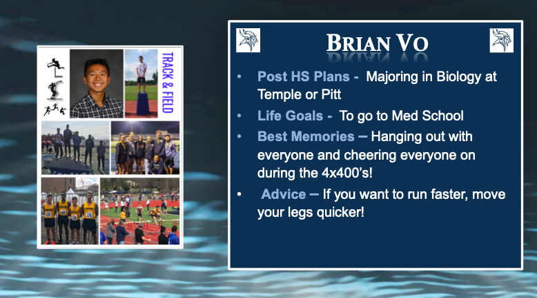 Week 5/#17 - Senior Spring Athlete Spotlights! Each day we honor our Vikings who lost the chance to play out their Senior seasons on the field, track &amp; water. Today we continue with Boys Track &amp; Brian Vo! Next year Brian will continue his education <a href="/TempleUniv/">Temple University</a> or <a href="/PittTweet/">University of Pittsburgh</a>