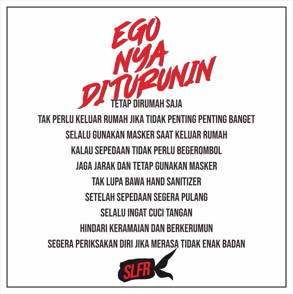 Aku ki sopo tho nglarang2,aku mung menghimbau untuk tidak sepedaan bergerombol apalagi membuat ajakan yg mengundang orang banyak untuk datang