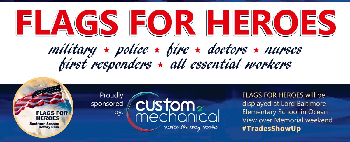 CustomMech's tweet image. Yesterday, our Flags for Heroes went up. Look for our Flags for Heroes displays at Lord Baltimore Elementary School. Wishing everyone a safe Memorial Day weekend. ❤️