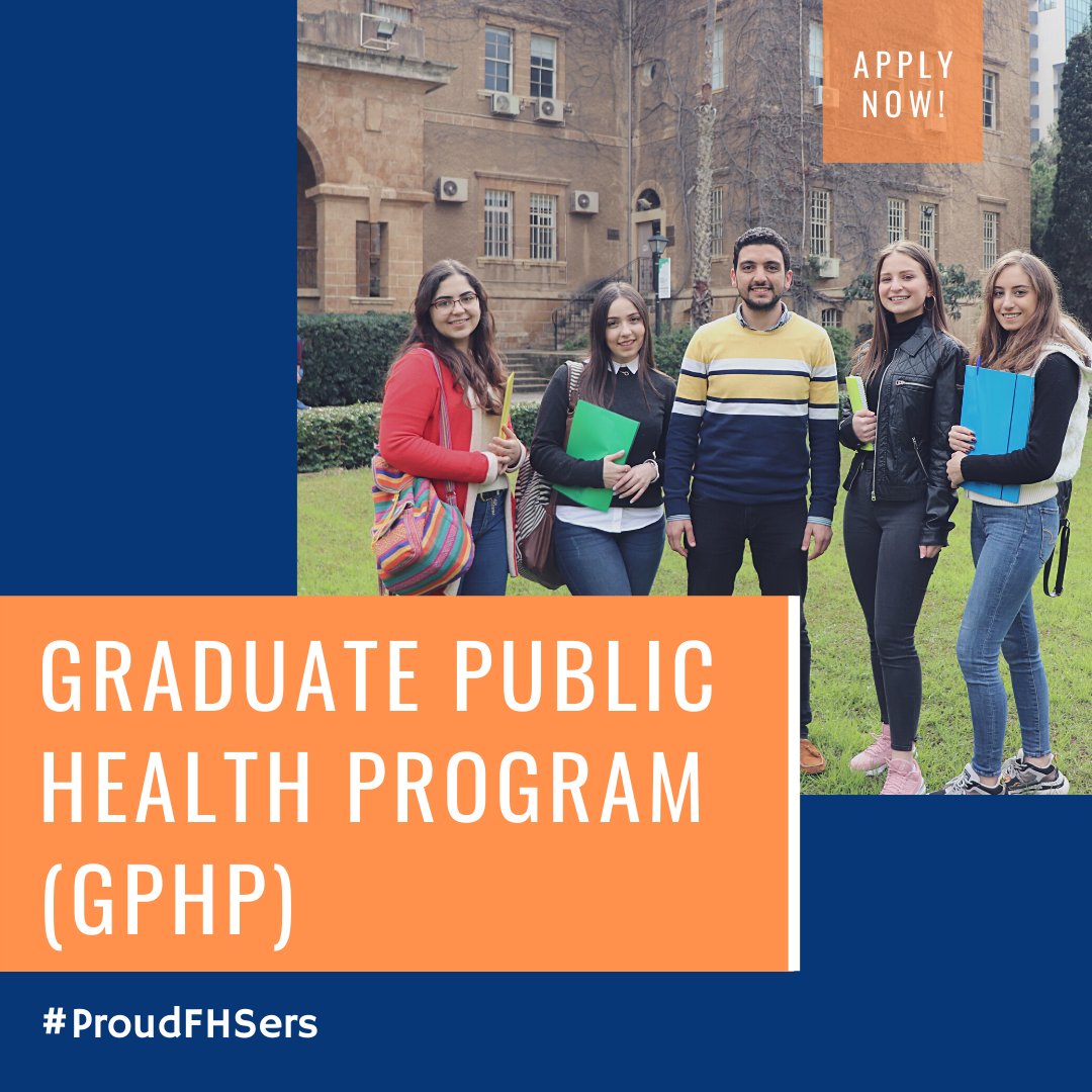 FHS_AUB's tweet photo. Master the art of understanding, managing & preventing diseases. Be a public health advocate, impact your community & join leading #publichealth experts in #Lebanon & the region
Apply now to #GPHP at #FHS!
Explore our degrees here: https://t.co/GMVLk9QWGL
Deadline is June 5, 2020 https://t.co/ZAqBKWMFc0
