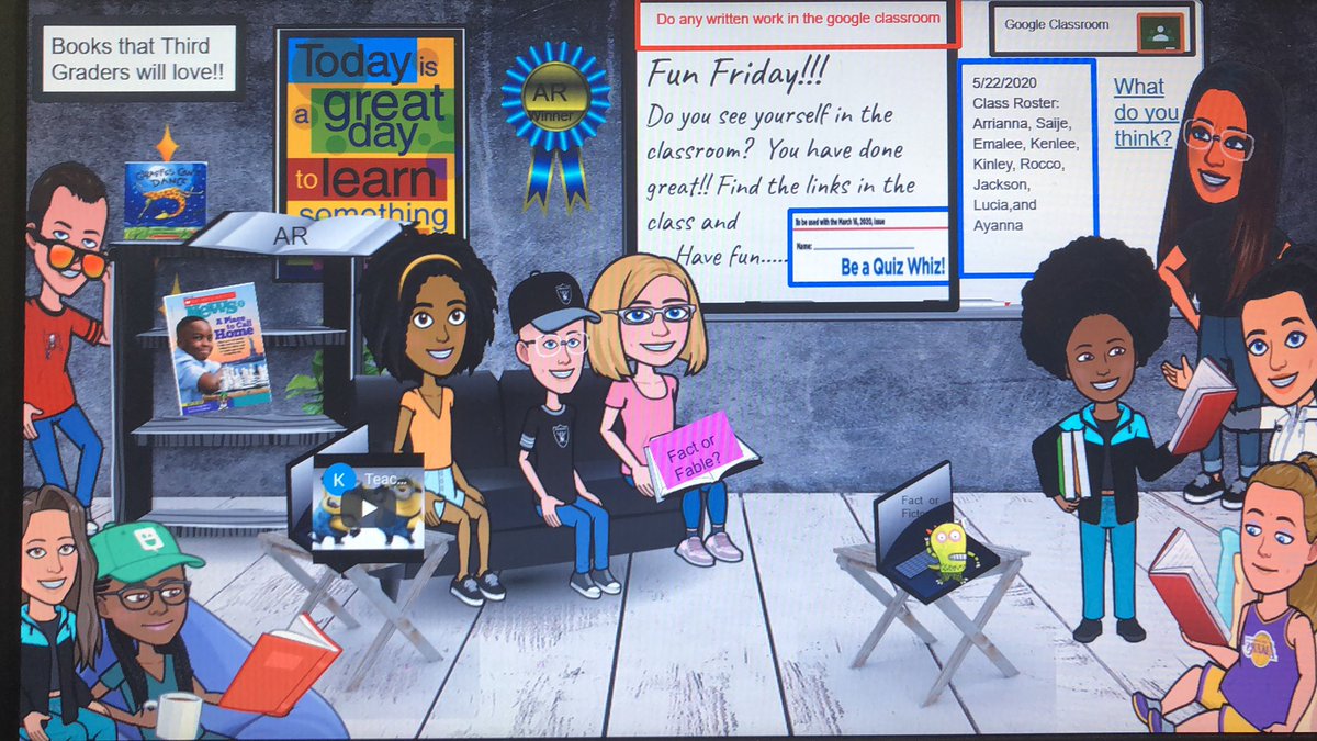 VivaJ5's tweet photo. FES third graders work hard and get to enter the Virtual Classroom for Fun Friday!!#FESrocks https://t.co/VsurKZxc7A