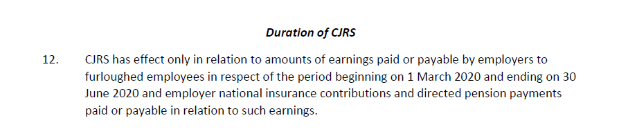 2/First point to note is the CJRS has only been extended to 30 June. A further extension will be needed to 31 July and we are still waiting for info on how it will work from Aug-Oct.