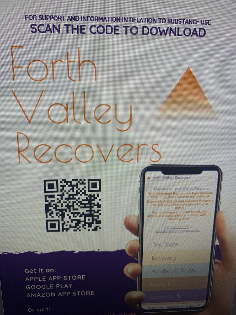 The app provides support and information to individuals and families affected by substance use. Scan the code to download.