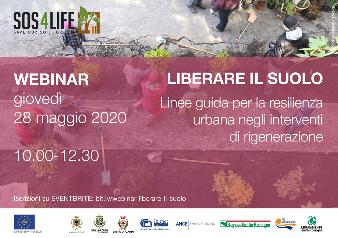 ANCE_ER's tweet photo. «LIBERARE IL SUOLO – Linee guida per la resilienza urbana negli interventi di rigenerazione»
Dalle 10,00 alle 12,30 di giovedì 28 maggio 2020 sarà possibile assistere in videoconferenza alla presentazione delle Linee guida redatte nell'ambito del progetto europeo @Sos4L https://t.co/EYrKjXSs0u