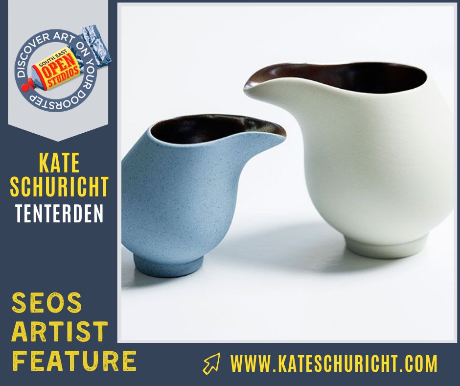 seopenstudios's tweet photo. #SEOSArtistFeature
Based in #Tenterden, Kate Schuricht makes #Raku & #stoneware ceramics inc. wall vases, boxes, vessels & jugs in subtle glazes & smoky finishes. Work available for sale & commission.
Image: ‘Flow, Lustre' (Stoneware jugs, cornflower blue and white)
#SEOSArtist https://t.co/xGXM4Qni8T