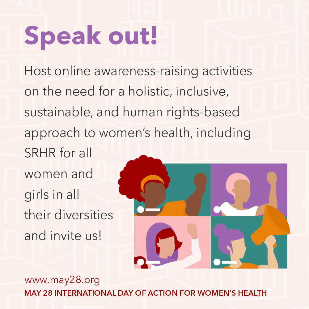WGNRR's tweet photo. Less than a week to go 'til #May28 but you can still SPEAK UP, MOBILIZE and ASSERT by joining any of our activities or organizing your own effort. Access our campaign toolkit at https://t.co/TMK0cKa7mk. #WomensHealthMatters #SRHRisEssential #NoLockdownonRights https://t.co/QWkasDMRkk