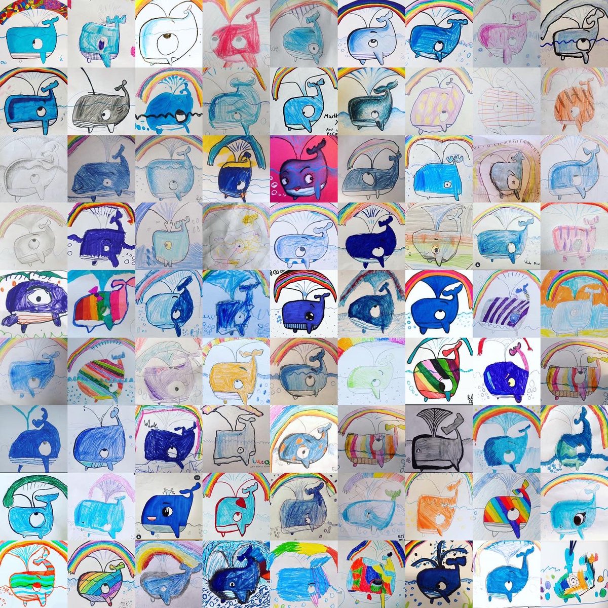 Did your (hopefully) world record breaking #DrawWithRob whale 🐳 🌈 make THE DOUBLE GRID? Thanks again to everyone who drew along with me yesterday. Wasn’t it nice to all be doing something cool together at the same time?

#artworldrecords #DrawWithRob

1/3