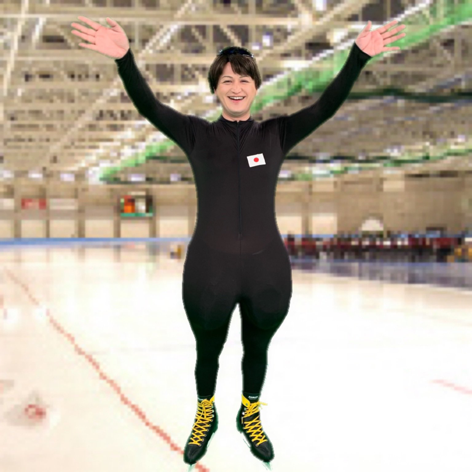 ガリットチュウ福島 Al Twitter 画像は スピードスケートの岡崎朋美選手の現役時代の太もも のモノマネだよ 岡崎朋美選手 ドデカ太もも チーマーが履いてた ズボンも入らないと思う 私も60センチ 岡崎さんも吉本興業所属 T Co Bjdoaolijs Twitter