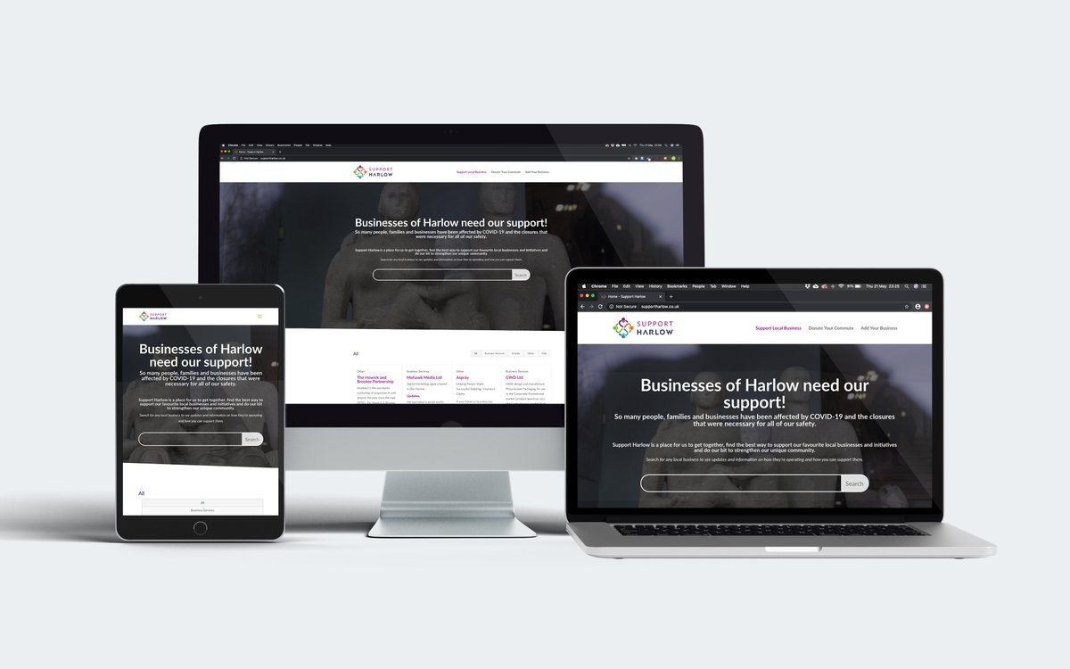 PDTDesign's tweet photo. We have this week designed and launched a website called Support Harlow. It is a FREE website for the businesses of Harlow. A place consumers who want to support their community can find places still operating and would love the order.

visit https://t.co/35QHIJxlHz for more info https://t.co/oDMubT731E