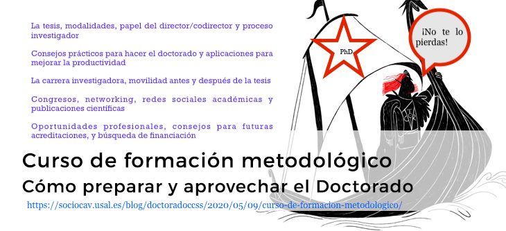 ana_cleon's tweet photo. @ccss_usal @juanita_nani @mrpenalba
 Quedan pocos días para matricularse en el curso «Cómo preparar y aprovechar el Doctorado», 25-27 mayo (de 6-9 horas) de sociocavusal Más info 👉//bit.ly/2TtpzMx https://t.co/FTSXMtTUk8