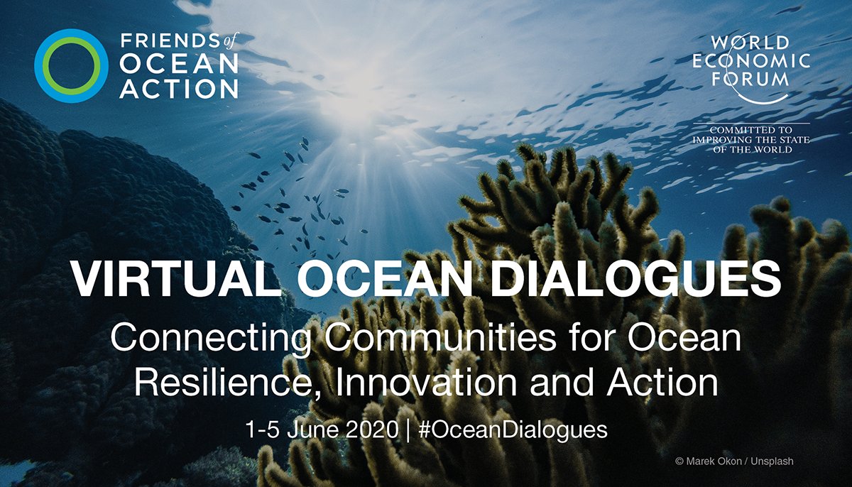 Register now for the Virtual Ocean Dialogues on 1-5 June, the first ever global online summit for a thriving #ocean with <a href="/FriendsofOcean/">Friends of Ocean Action</a> &amp; <a href="/wef/">World Economic Forum</a>. Bring your ideas to keep up momentum for #OceanAction &amp; achieve #SDG14. Register for #OceanDialogues here: wef.ch/oceandialogues