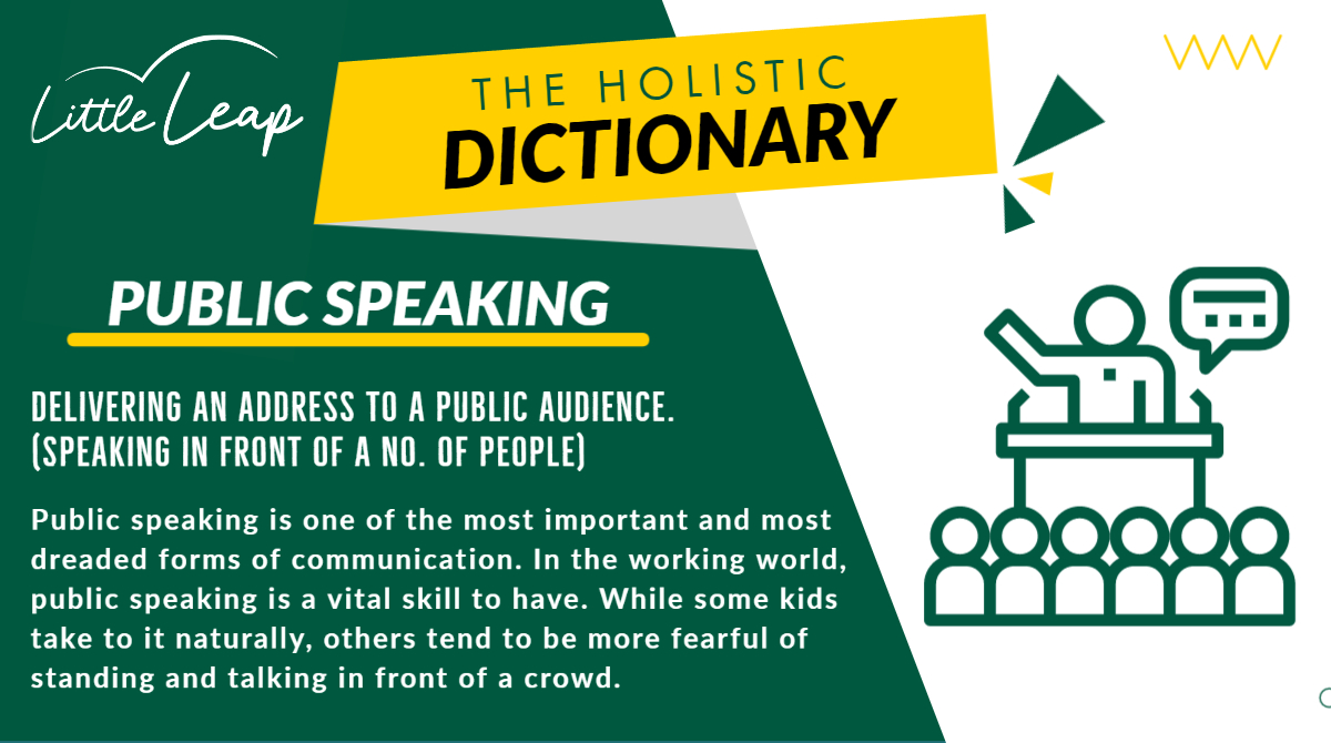 a_little_leap's tweet photo. Word of the day - Public Speaking
#publicspeaking #holistic #development #dictionary #communication #audience #addressthe10k #crowd1 #skills #speaking #voice #education #children https://t.co/Ua5GuvsQCI