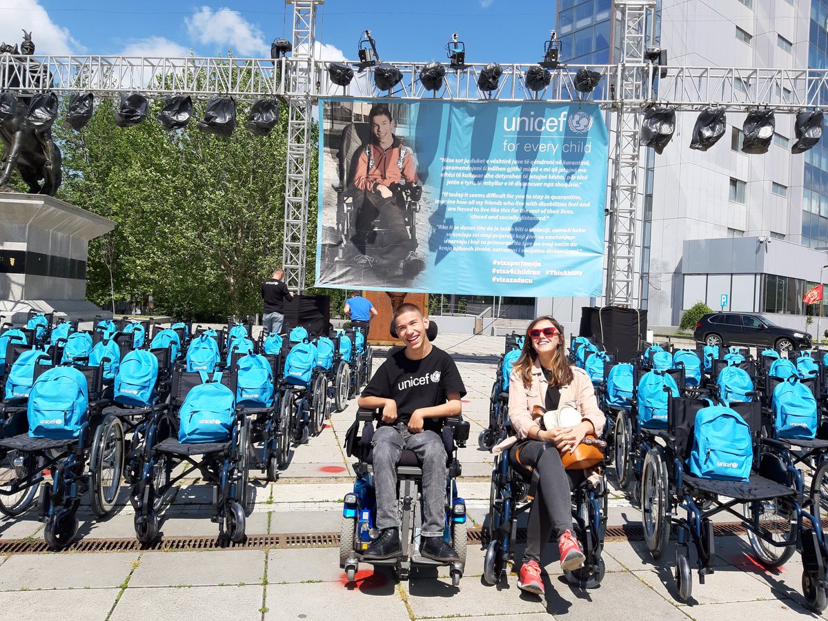 Ronasefedini1's tweet photo. Today is a beautiful day to support children with disabilities. 🙏

Me and Rijad enjoyed some sun🌞.

Go at Skenderbeu boulevard take a selfie and post it on social media. 
#visa4children #vizaperfemije #vizazadecu @UNICEFKosovo https://t.co/hlYtCMjKzL