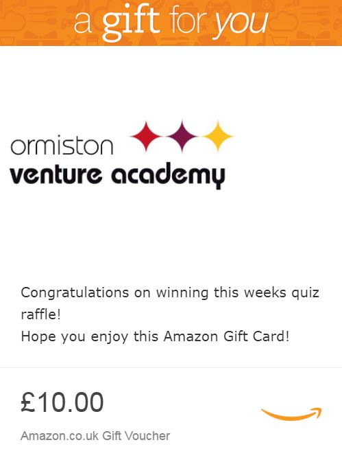 venture_rewards's tweet photo. Don't forget to complete this week's quiz to be in with a chance to win a £10 Amazon E-Voucher. @OrmistonVenture @Venture_Achieve @Venture_Aspire @Venture_Create @Venture_Innov8 https://t.co/5eGVLldpfe