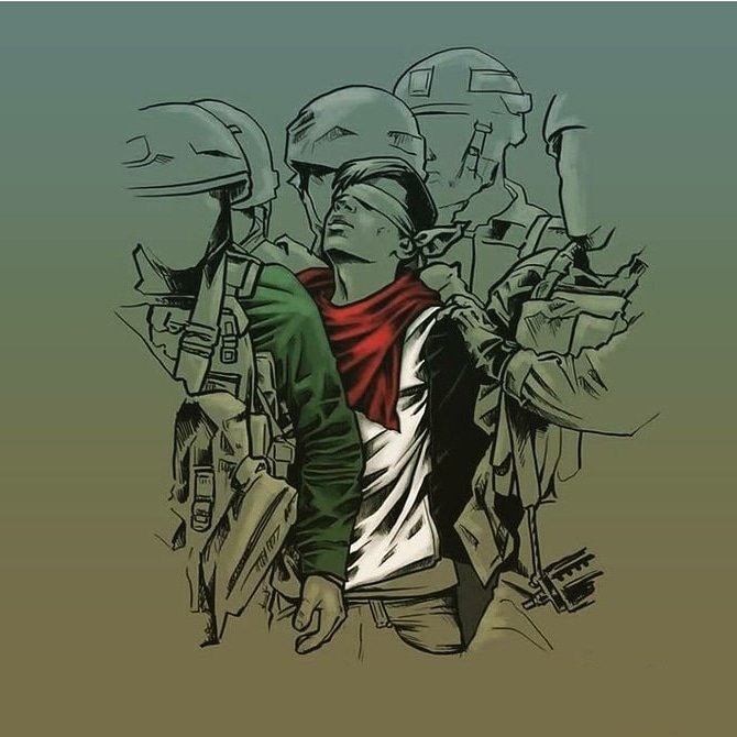 fatimamasuma23's tweet photo. Everyday in Gaza Palestinian children are taken from their homes,often in the middle of the night;at demonstrations ,or checkpoints;near the wall,or military institutions and are treated like they are not human.
#Palestine 
#QudsDay #AlQudsDay2020 
#FlyTheFlag https://t.co/fP9DF9VNoe