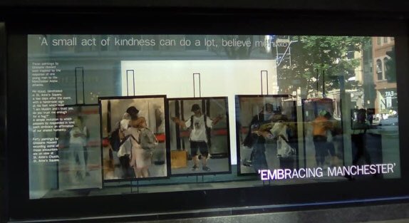 GhislaineHoward's tweet photo. Remembering 22/5/17 #dontlookbackinanger #smallactsofkindness #welcomethestranger #sevenactsofmercy #embracingmanchester https://t.co/pv3zNoQJIQ