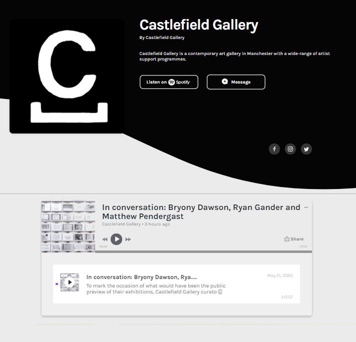 Have you listened to our podcast yet?
Artists Bryony Dawson and Ryan Gander share their thoughts about language, meaning and the text they’d most like to have with them if they missed the last train home, with curator Matthew Pendergast. 
Link available on bit.ly/comingin2021