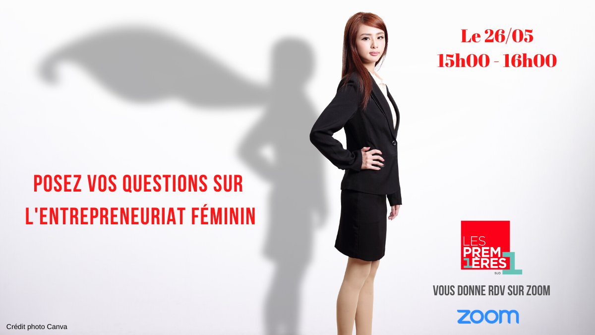 Nouveau RDV d'info avec Les Premières Sud ! Ça se passe mardi 26 mai à 15h sur Zoom. Inscrivez-vous vite pour tout savoir sur l'entrepreneuriat féminin et poser vos questions ! 👉🏼cutt.ly/DyUJ8pI
<a href="/LesPrem1eres/">LesPremières</a>