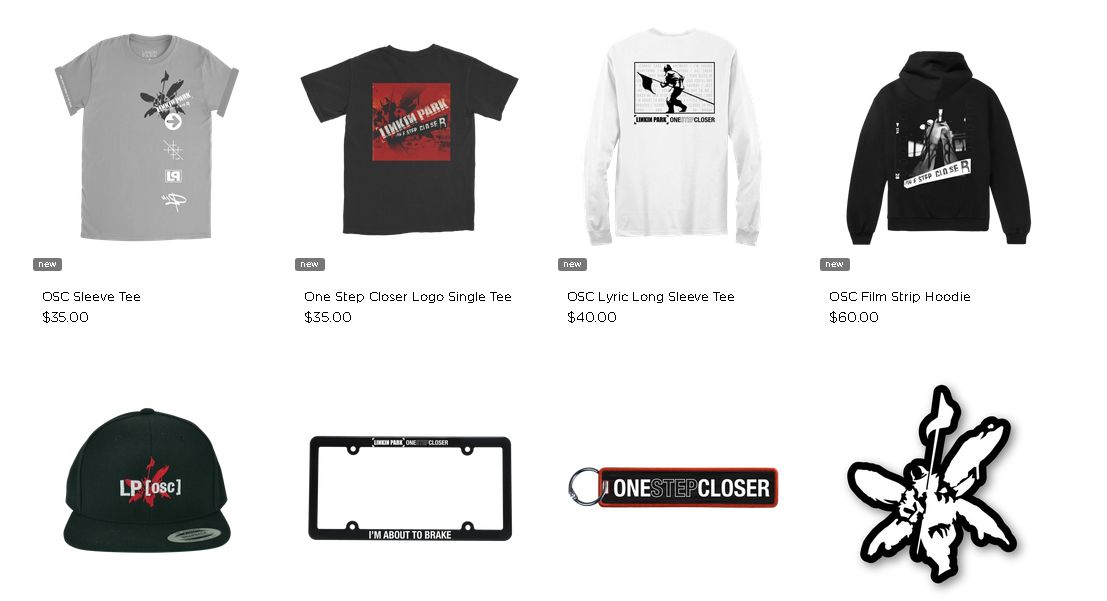 lpcatalog's tweet photo. New #OneStepCloser merch is available at @linkinpark store! Check it out here: https://t.co/QD1N5FsaSd As it's 20th @HybridTheory anniversary this year, could we expect more things from this album? Looks that way! https://t.co/B4wQf4GeR9