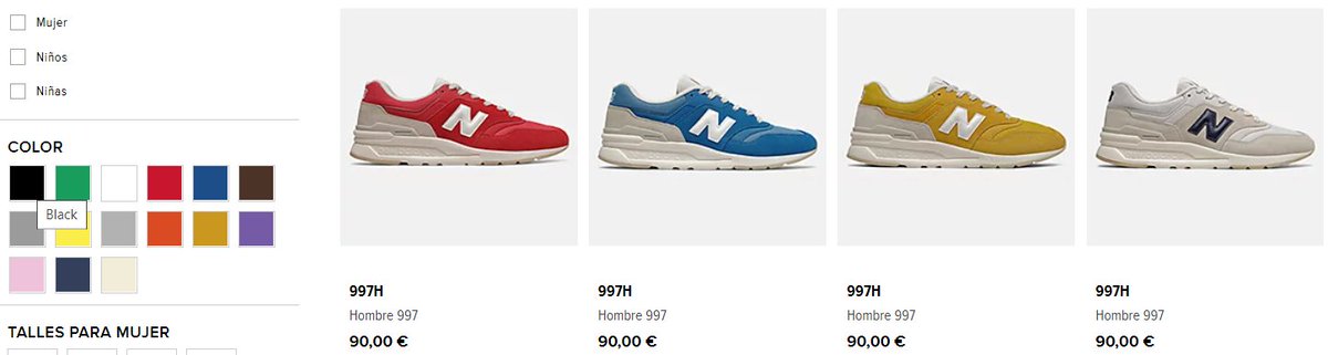 Si tienes un comercio electrónico con un mismo producto en diferentes colores, piensa que hay personas que no podrán diferenciar los colores: a) Indica el color en el nombre del producto b) Indica el nombre del color en el filtro de colores. #accesibilidad #daltonismo #bajavision