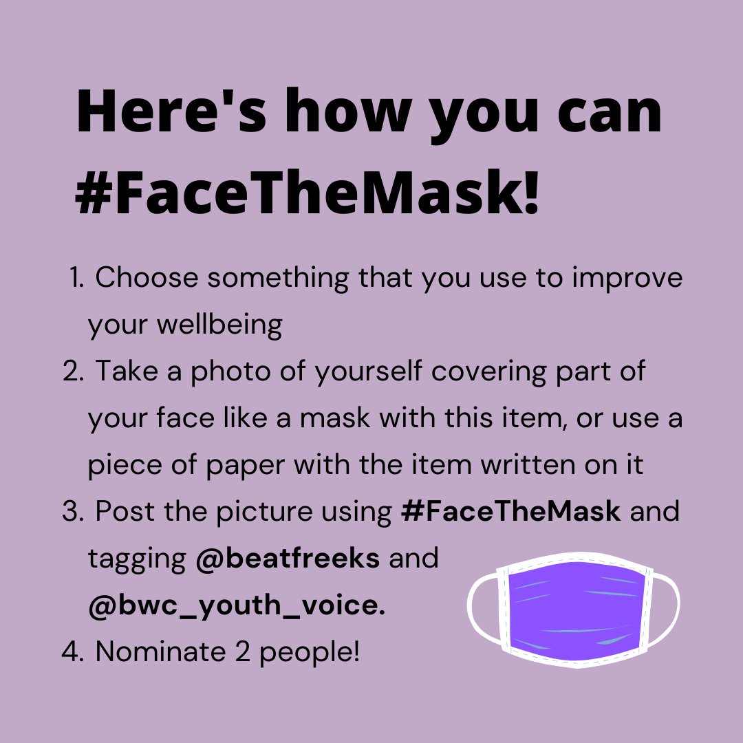 Bham_Childrens's tweet photo. Supporting Mental Health Awareness Week (18 - 24 May) our Think4Brum young person's group have partnered up with @beatfreeks to create a campaign called #FaceTheMask to help young people feel more empowered. Check out the instructions below to see how you can #FaceTheMask. https://t.co/aQZBofqHfy