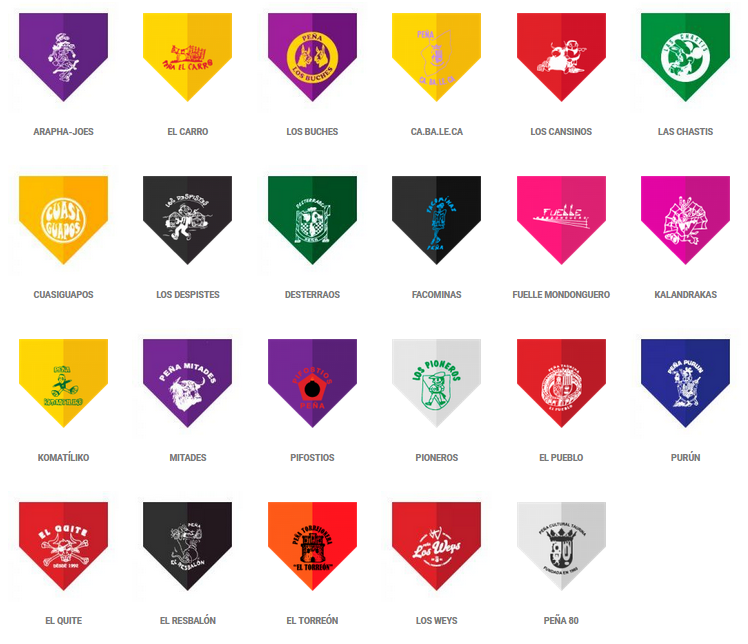 Así lucen los pañuelos de las diferentes peñas que se han animado a participar en fiestasdetorrejon.es

¿Aún no está la tuya? ¡anímate!🥳

#FiestasdeTorrejon #TorrejondeArdoz