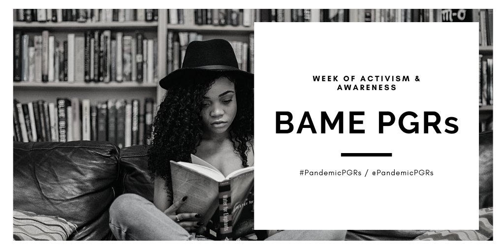 [MEGATHREAD: BAME PGRs]Today, we’re working with the wonderful  @pocsquared on our day of activism and awareness focusing on BAME PGRs. Our final day will follow the normal structure - highlighting key issues, resources & accounts before ending with a call to action!