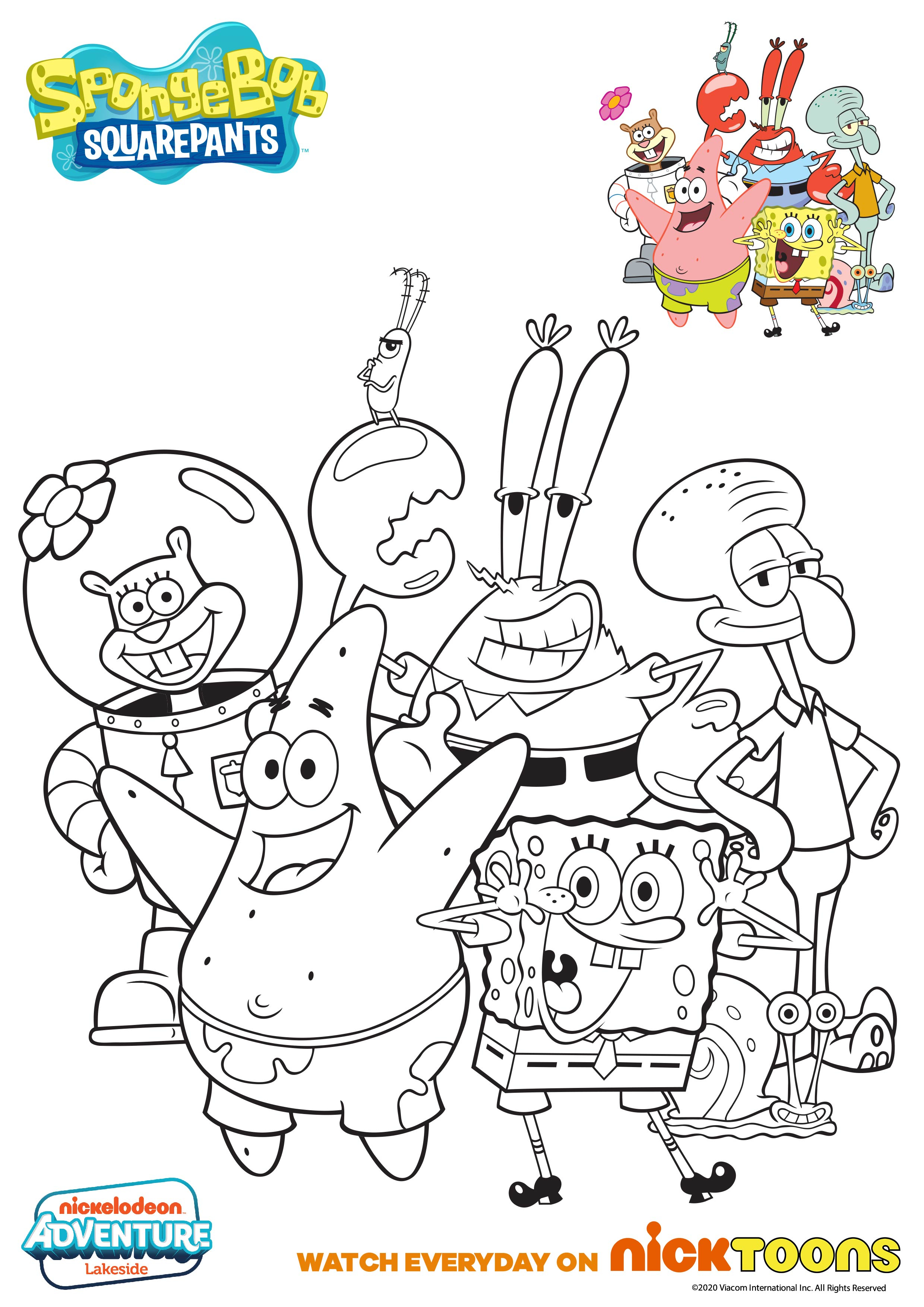 nickelodeon coloring pages spongebob