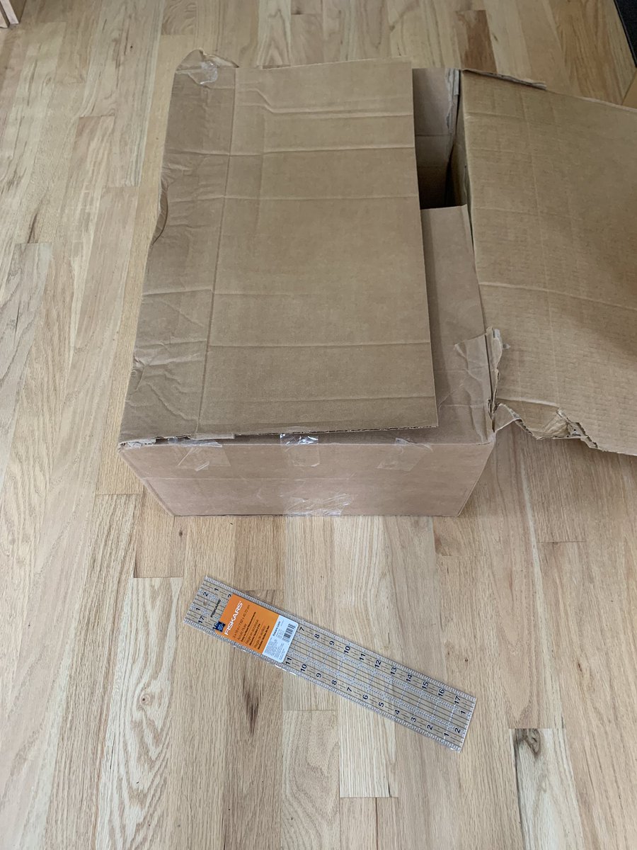 Oversized packaging gone mad! The ruler I just ordered, and the box it came in 😳
