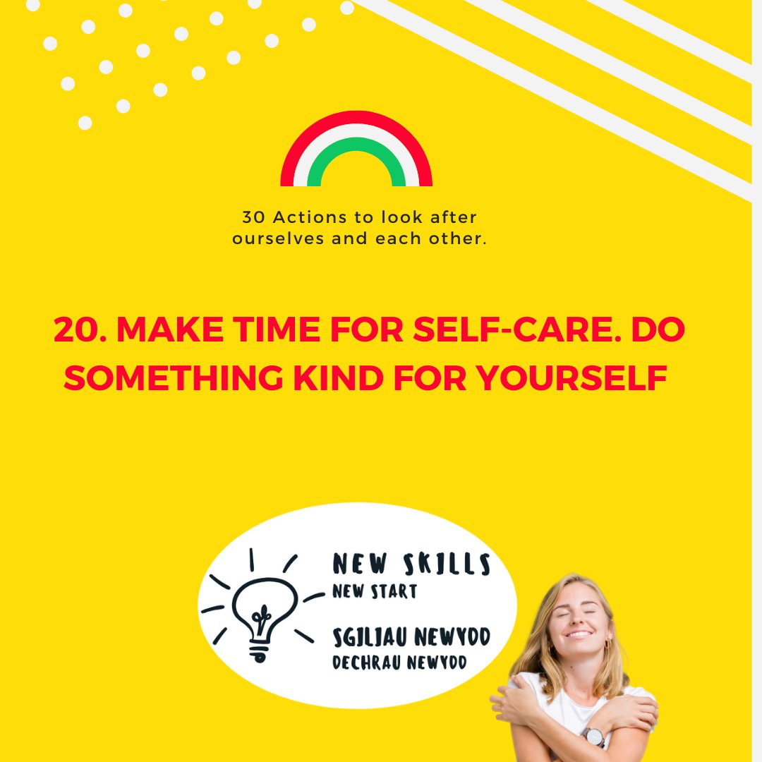 As we are coming to the end of #MentalHealthAwareness Week, here's our next action. 
.
Make time for self-care and be #Kind to yourself! You are doing great. 💛
.
.
.
#KindnessMatters #Ceredigion