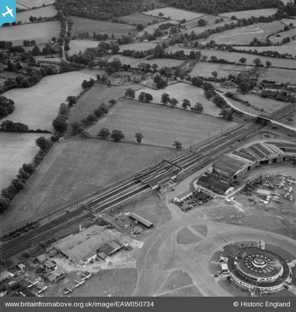 It was also the first aircraft terminal to link directly to a railway station. This was via a tunnel just over 100 metres long. You can see that station in this Britain From Above photo. The new Gatwick Airport Station is further north than this one (to the left of this photo).