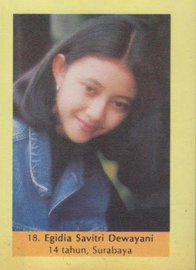 I took it from 90& #39;s Gadis Sampul finalists of majalah Gadis. Maaf angkatan 1994, 1997, dan 1998, keskip. Here they are!