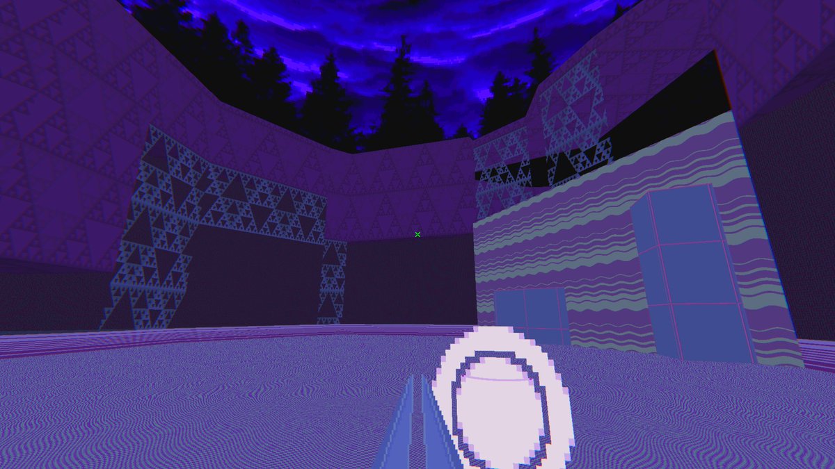 dani_breez's tweet image. More shots of the BSP Woods, now with a slightly prettier bark texture and some sierpinski vines. I'll come back and add things to fight once I've got the level's shape put together. #screenshot #indiedev #hellwave