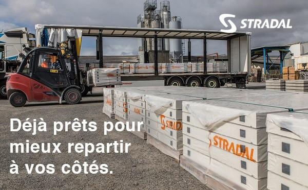 Stradal a mis en place des mesures pour protéger tous nos collaborateurs et nos clients afin de permettre une reprise d’activité dans des conditions de sécurité sanitaire maximales. D'où la reprise rapide des livraisons au départ de nos sites industriels VRD. #covid19 #btp #beton